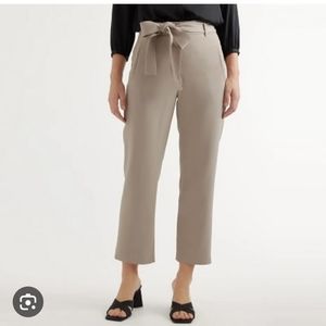 Quince  Stretch Crape Paperbag Pants Gray